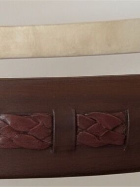 Braided Leather Belt in Brown with Tan Accent